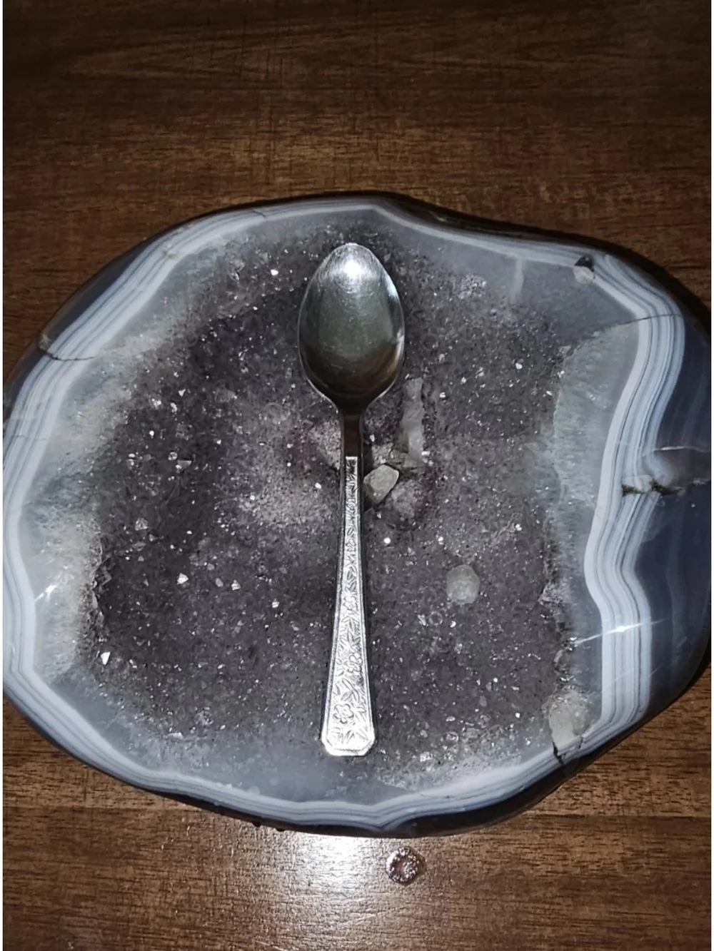 Gray Geode Decorative Bowl for Dining and Display